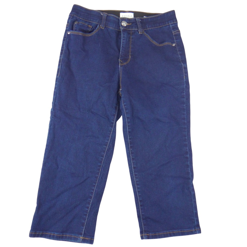 Angels Everflex Sculpt Crop Jeans Womens 6 Dark Wash Indigo Capri Denim